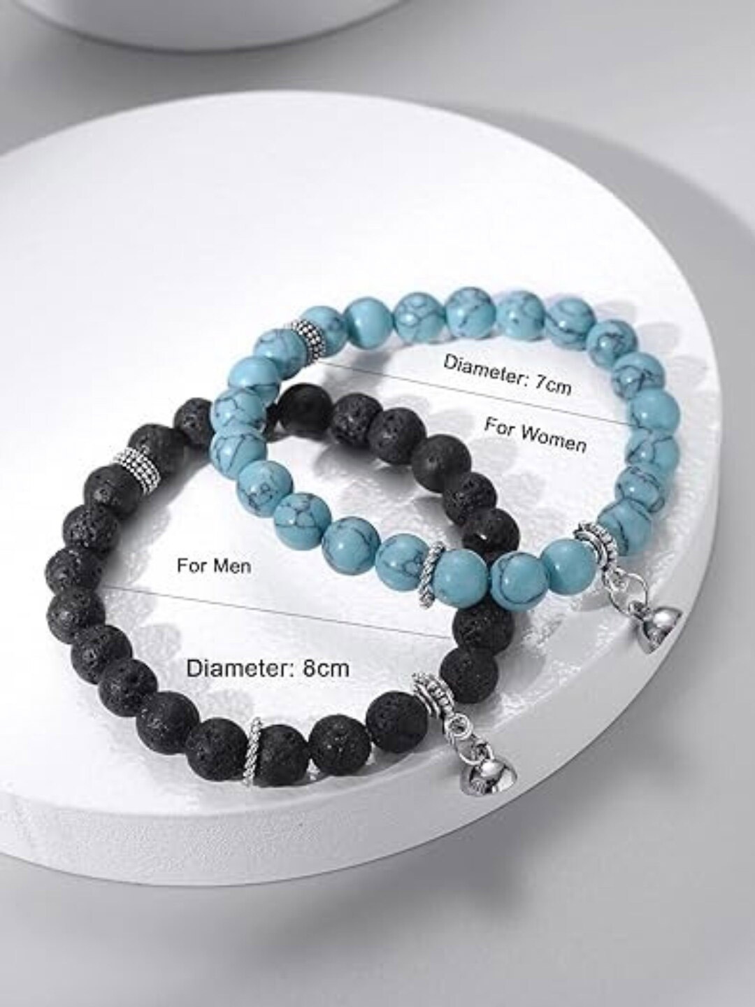 

ASMITTA JEWELLERY Unisex Set Of 2 Rhodium-Plated Pearls Bracelet, Black