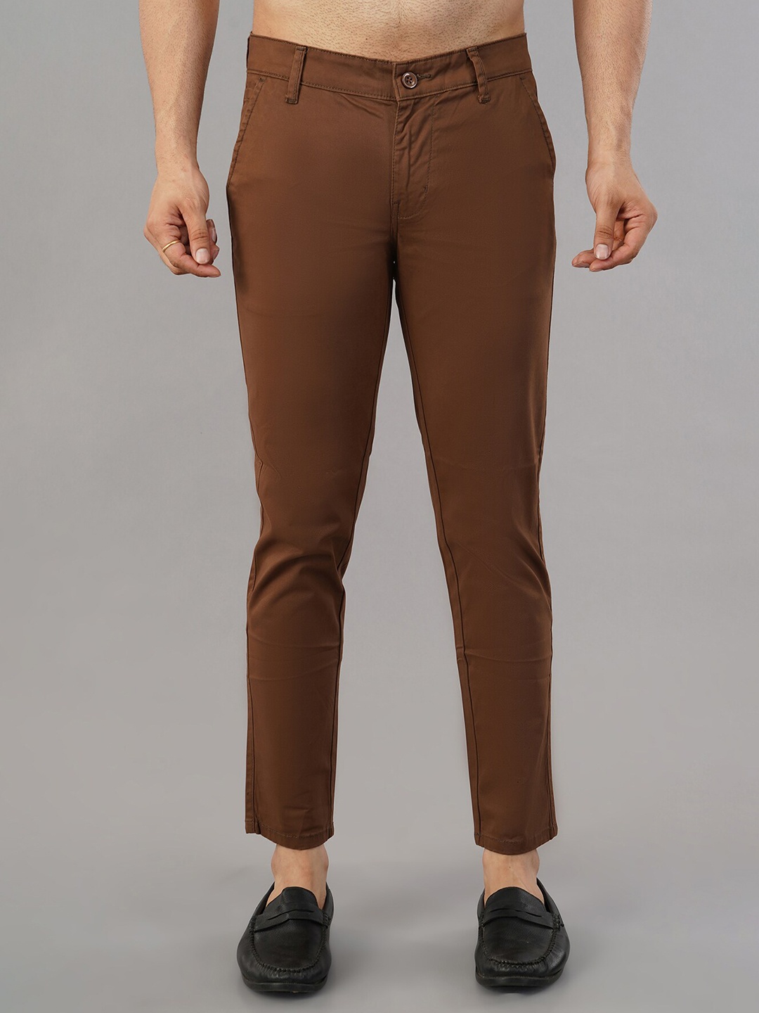 

Mast & Harbour Loose Fit Chinos Trousers, Brown