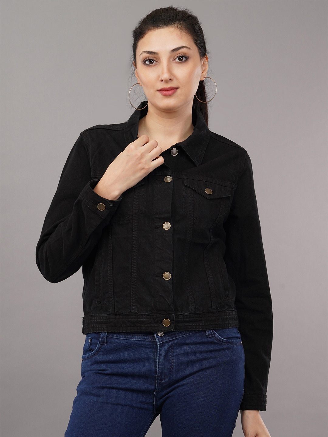 

Mast & Harbour Black Long Sleeves Denim Jacket