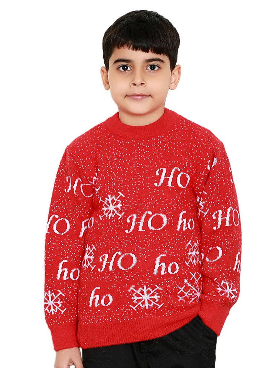 

BAESD Boys Typography Round Neck Full Sleeves Ribbed Pullover Sweater Vest, Red
