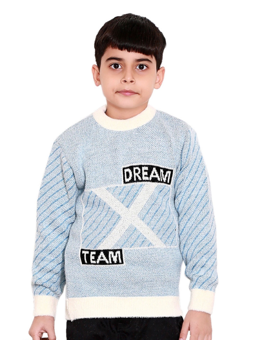 

BAESD Boys Cable Knit Round Neck Full Sleeves Ribbed Pullover Sweaters, Blue