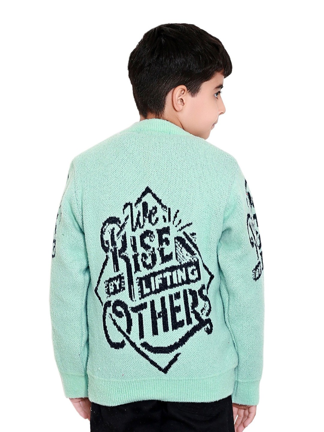

BAESD Boys Typography Printed Round Neck Sweater, Blue