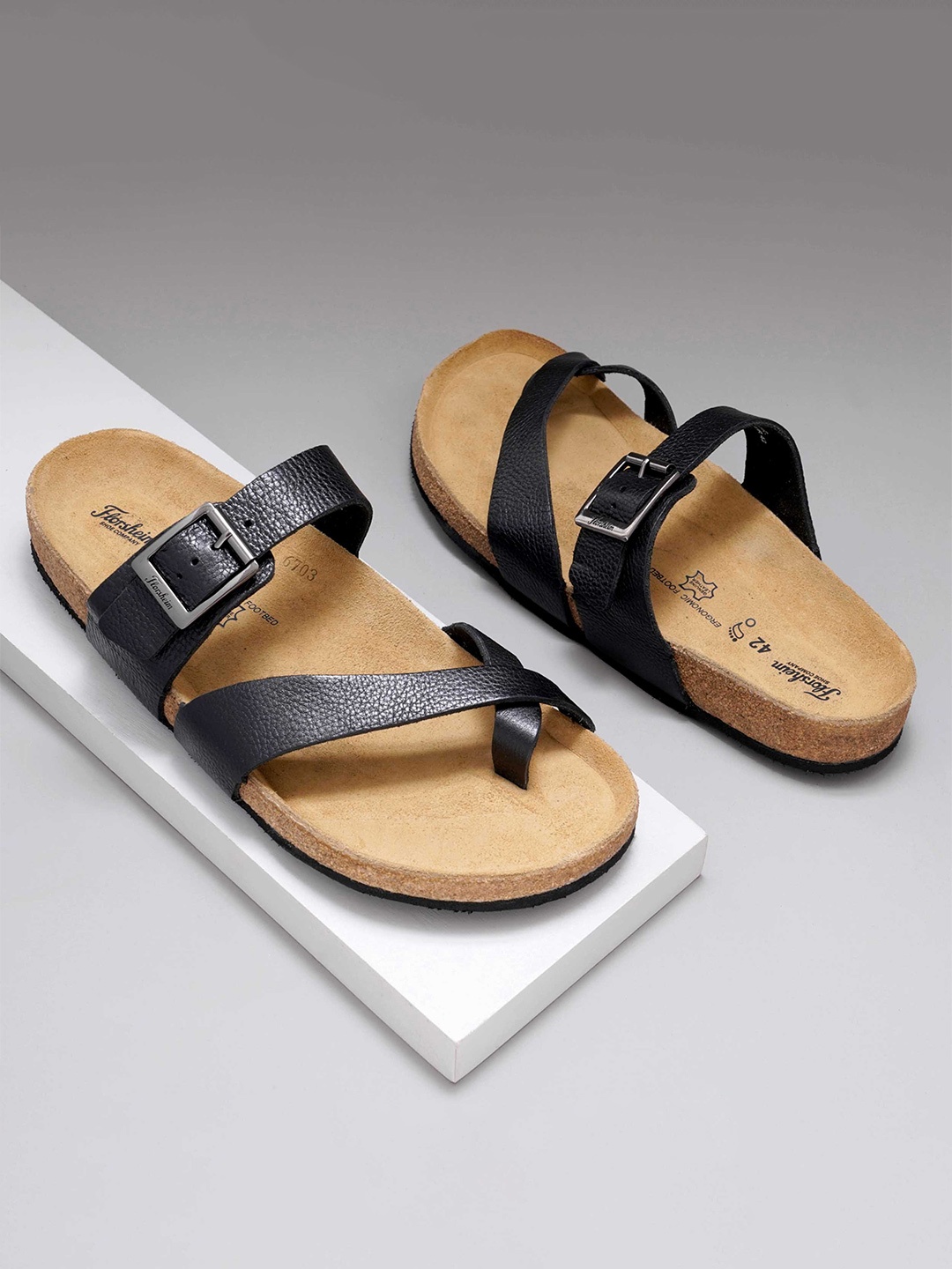 

Florsheim Men Leather Comfort Sandals, Black