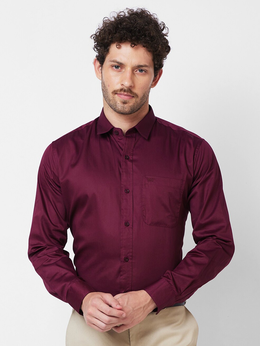 

Kenneth Cole Cotton Slim Fit Opaque Formal Shirt, Maroon