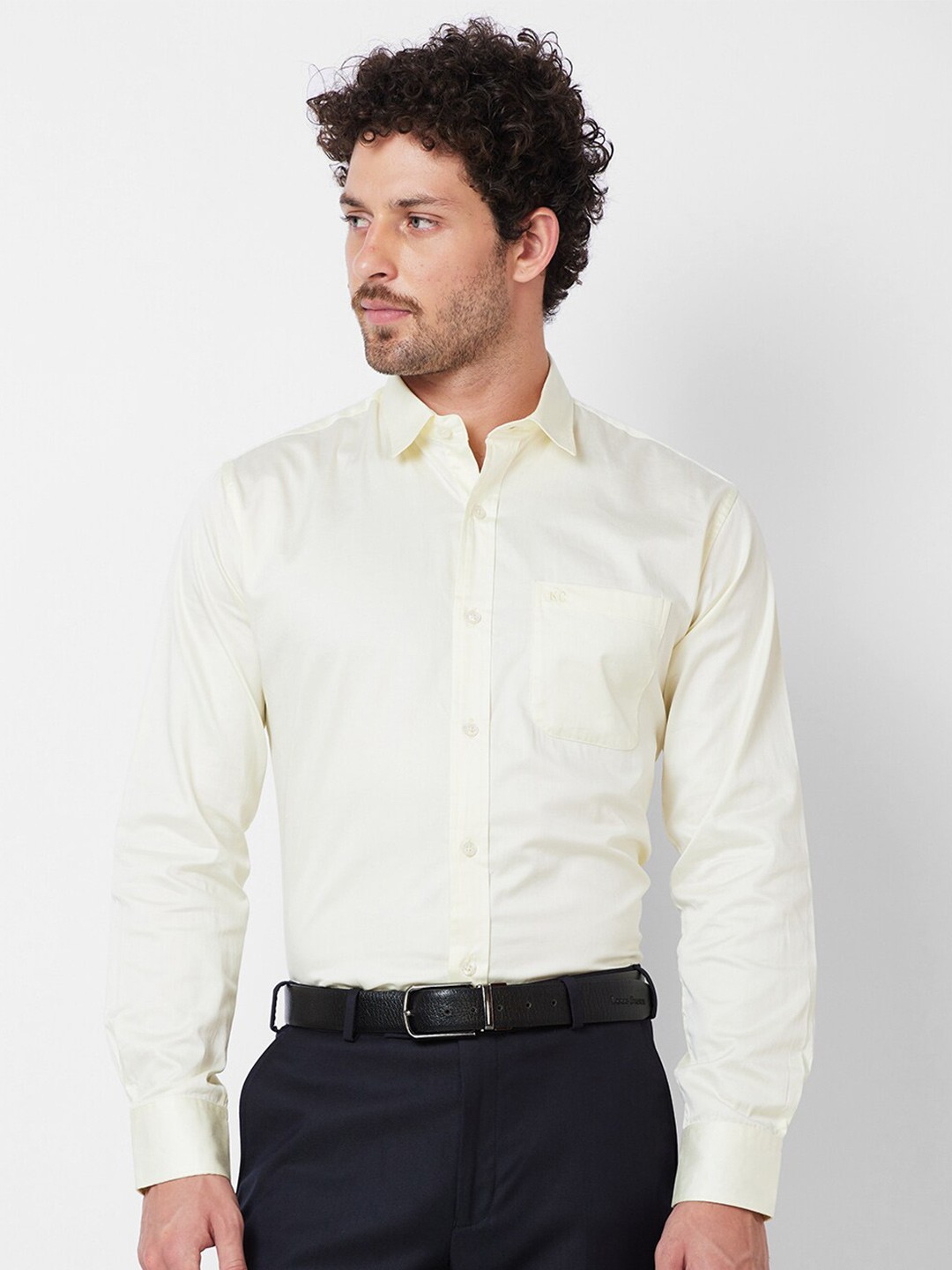 

Kenneth Cole Cotton Slim Fit Opaque Formal Shirt, Yellow