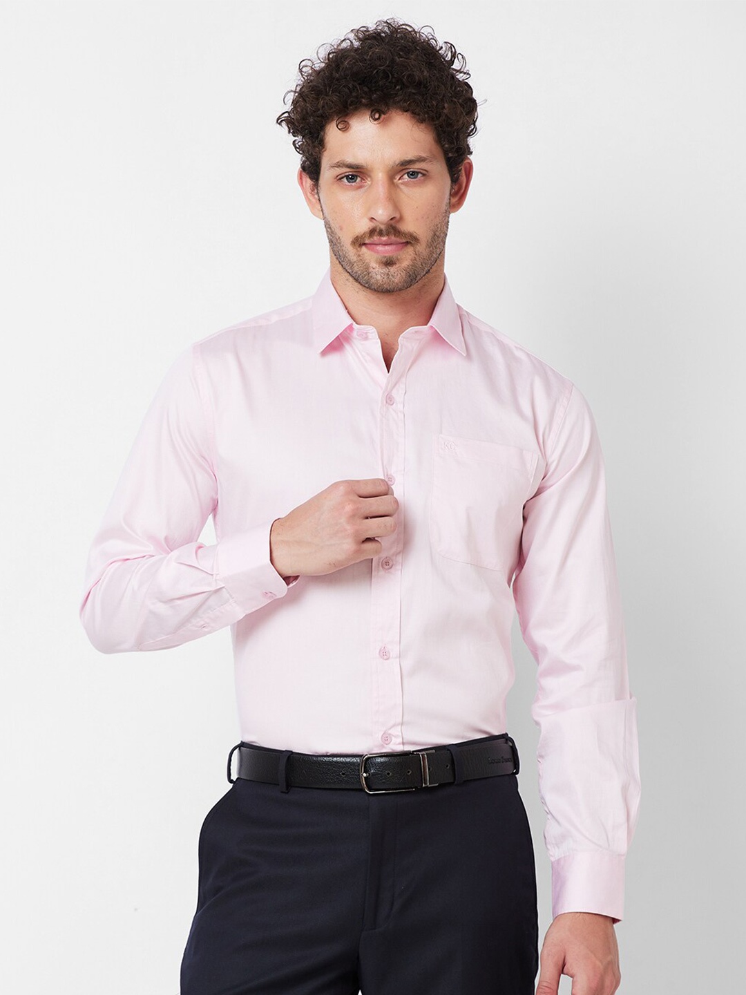 

Kenneth Cole Cotton Slim Fit Opaque Formal Shirt, Pink