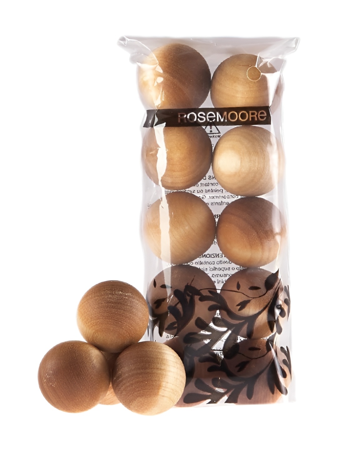 

ROSEMOORe 10 Pieces Crystal Rose Scented Wooden Balls, Brown