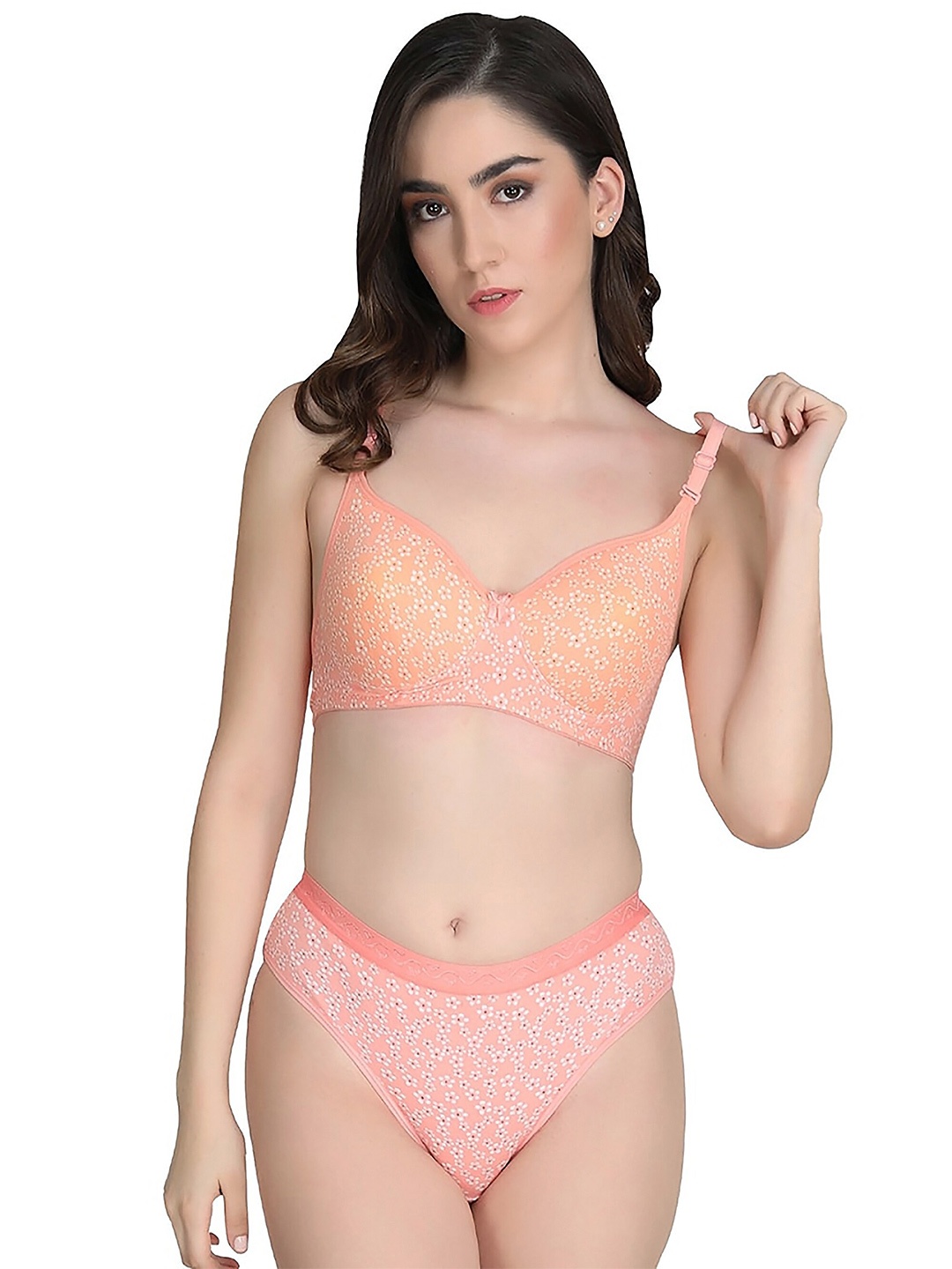 

AROUSY Printed Cotton Lingerie Set A-Margo Set1, Orange