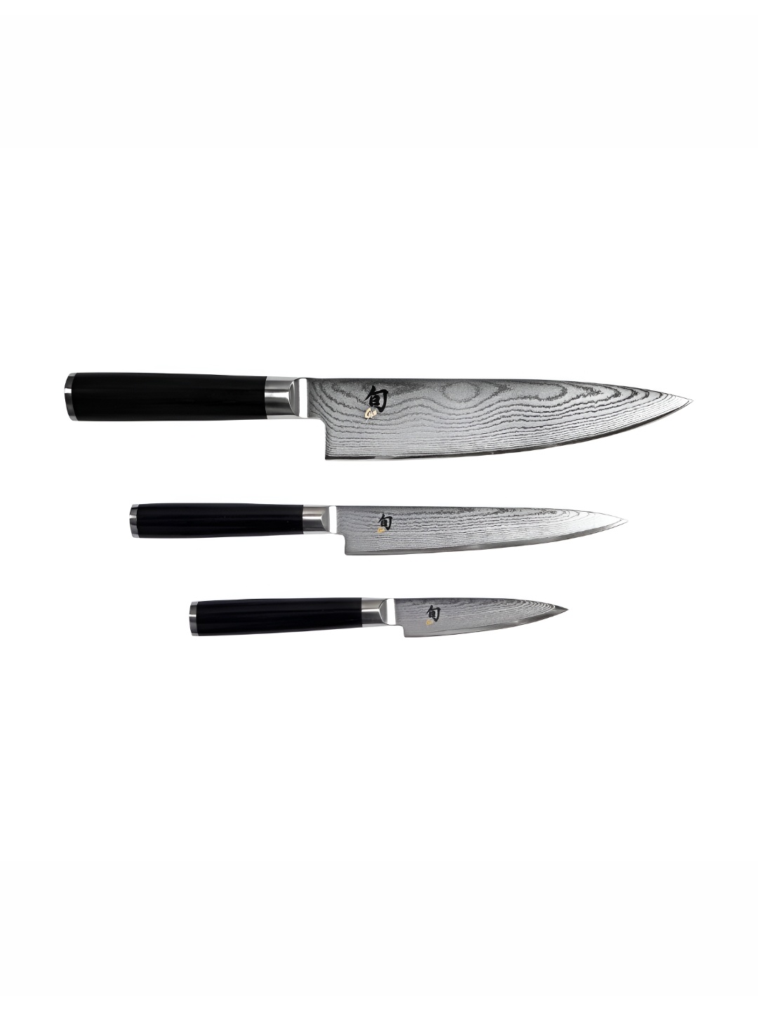 

KAI Black & Silver Toned 3 Pieces Wooden Durable Knife