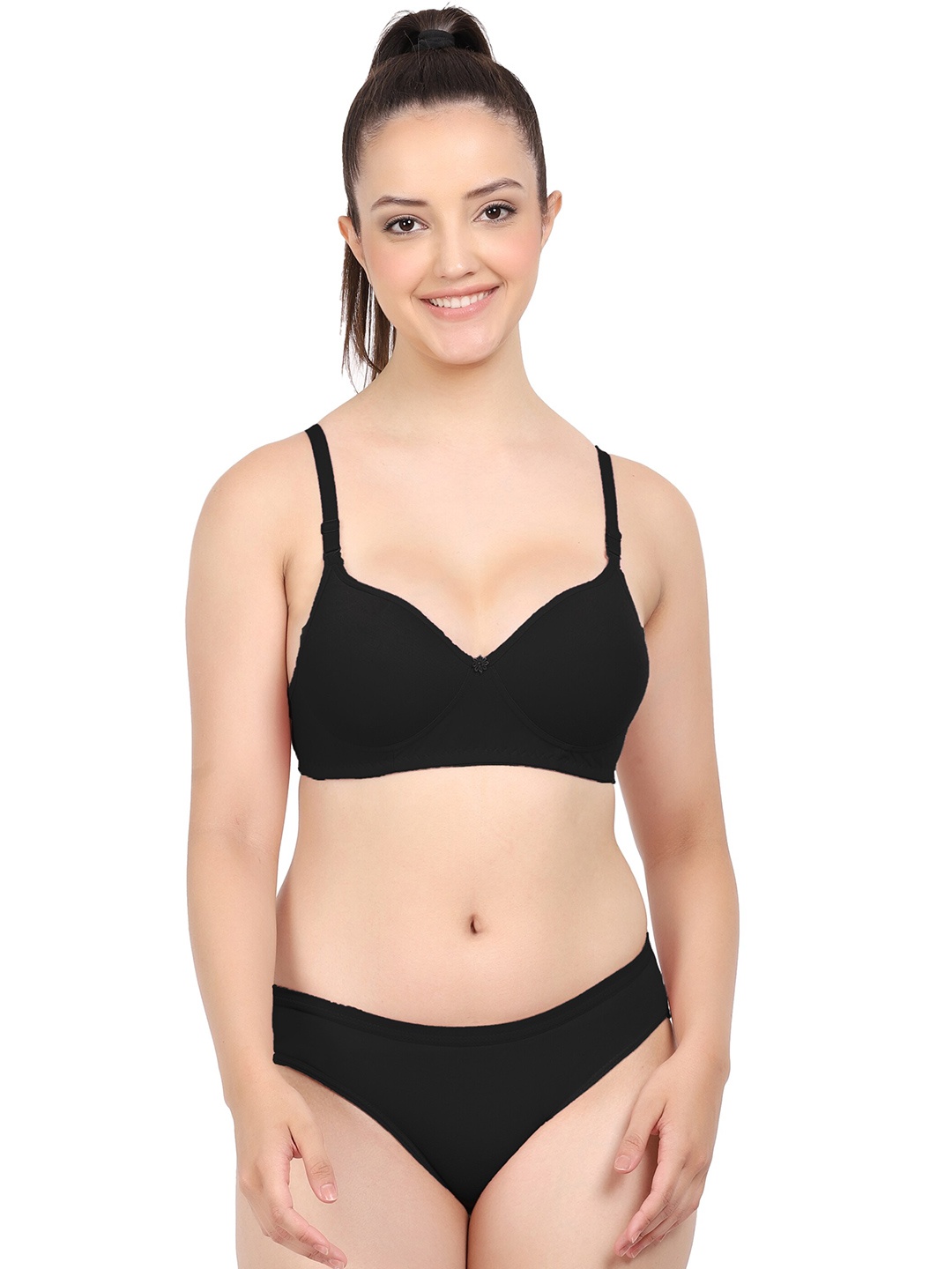 

AROUSY Cotton Brief Lingerie Set A-Nisa Set1, Black