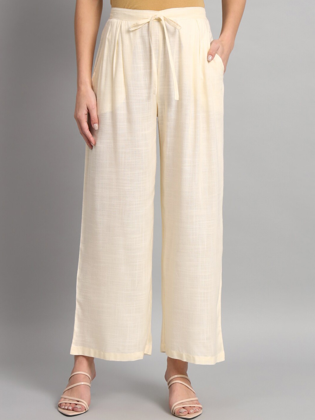 

KBZ Women Comfort High-Rise Pleated Trousers, Beige