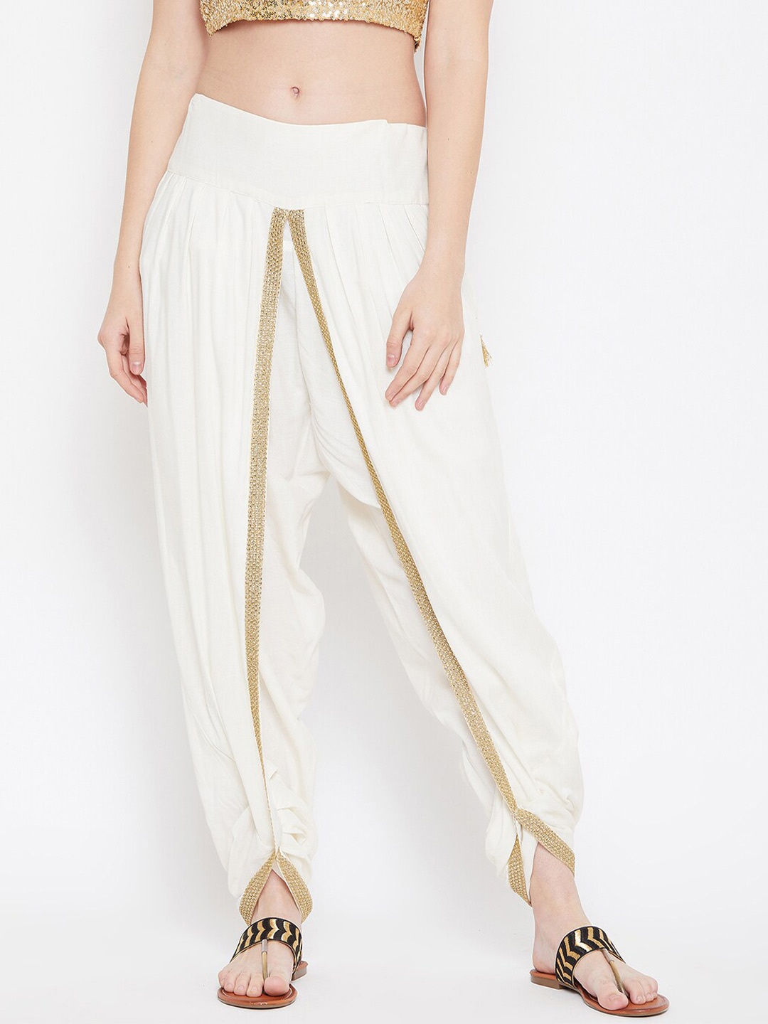 

studio rasa Women Embellished Dhotis, Off white