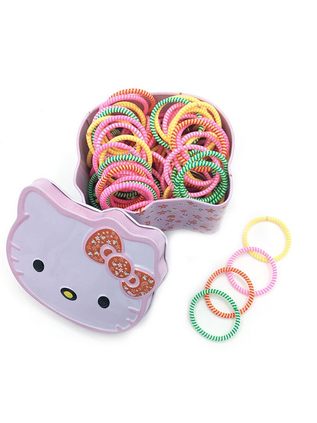 

Shining Diva Fashion Girls Set Of 100 Ponytail Holders, Pink