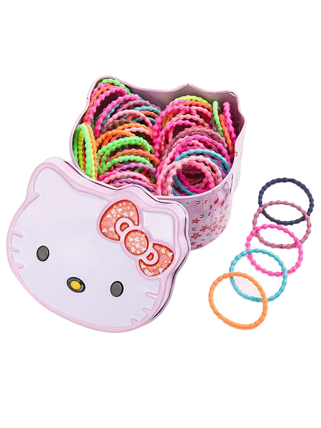 

Shining Diva Fashion Girls Set Of 100 Ponytail Holders, Pink