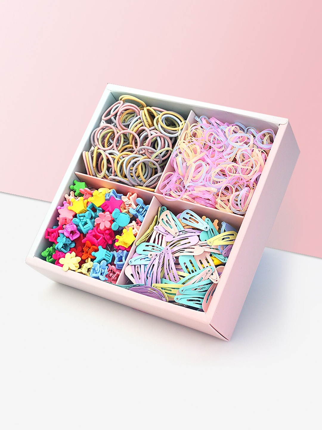 

Shining Diva Fashion Girls Set Of 100 Hair Accessory Set, Pink