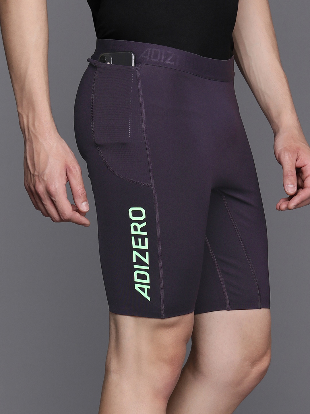 

ADIDAS Men Printed Adizero Running Sports Shorts, Purple