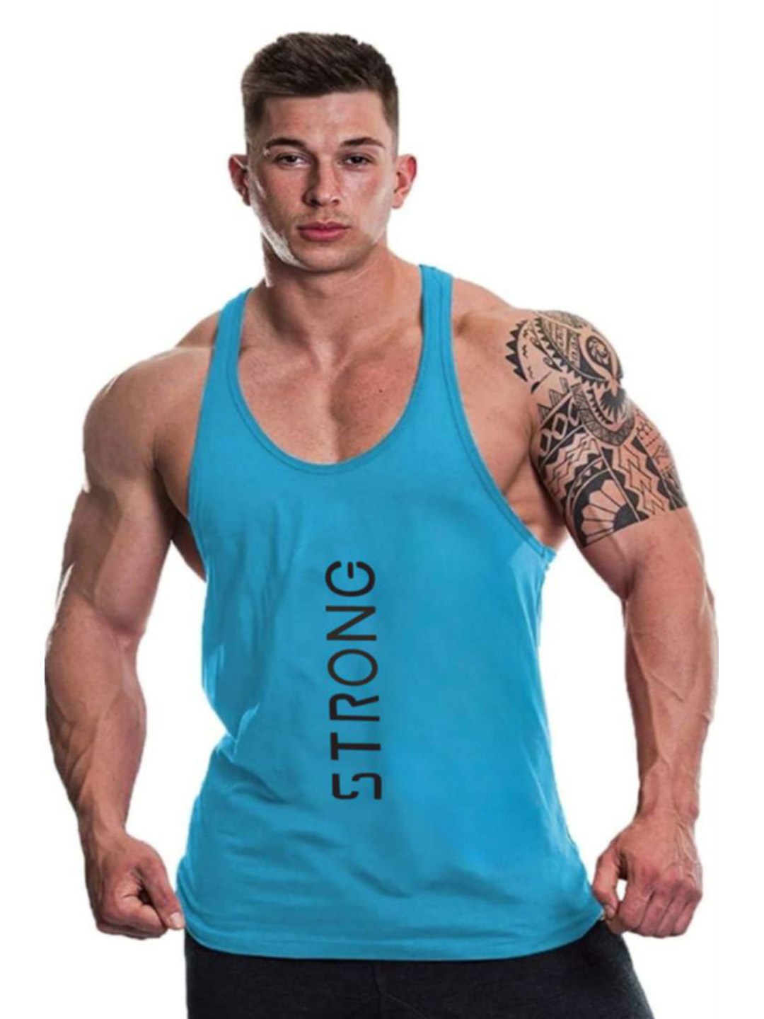 

MASCARI Scoop Neck Anti-Microbial Gym Vest MF1001-S, Black