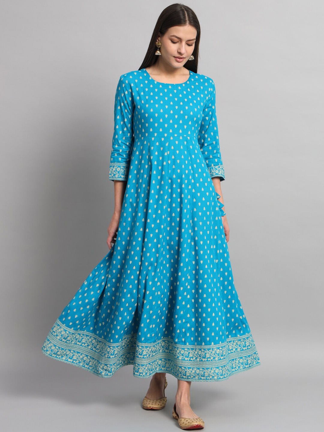 

KBZ Ethnic Motifs Print Maxi Dress, Blue
