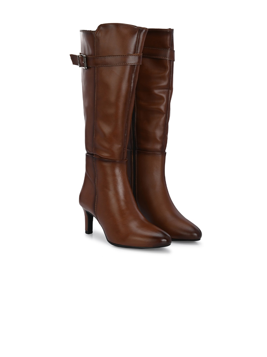 

Delize Women Buckle Detailed Kitten-Heeled Chelsea Boots, Tan