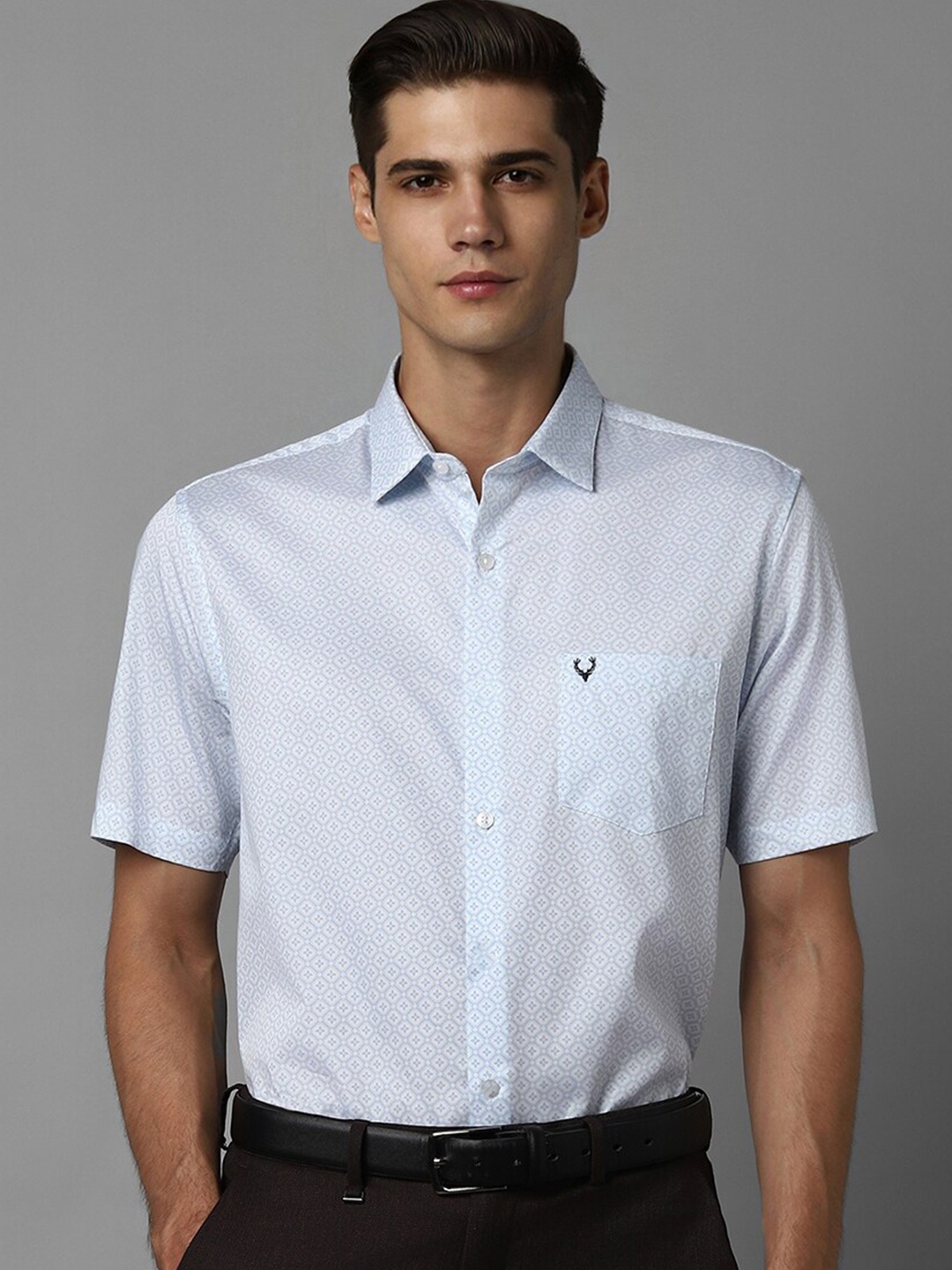 

Allen Solly Slim Fit Printed Cotton Opaque Formal Shirt, Blue