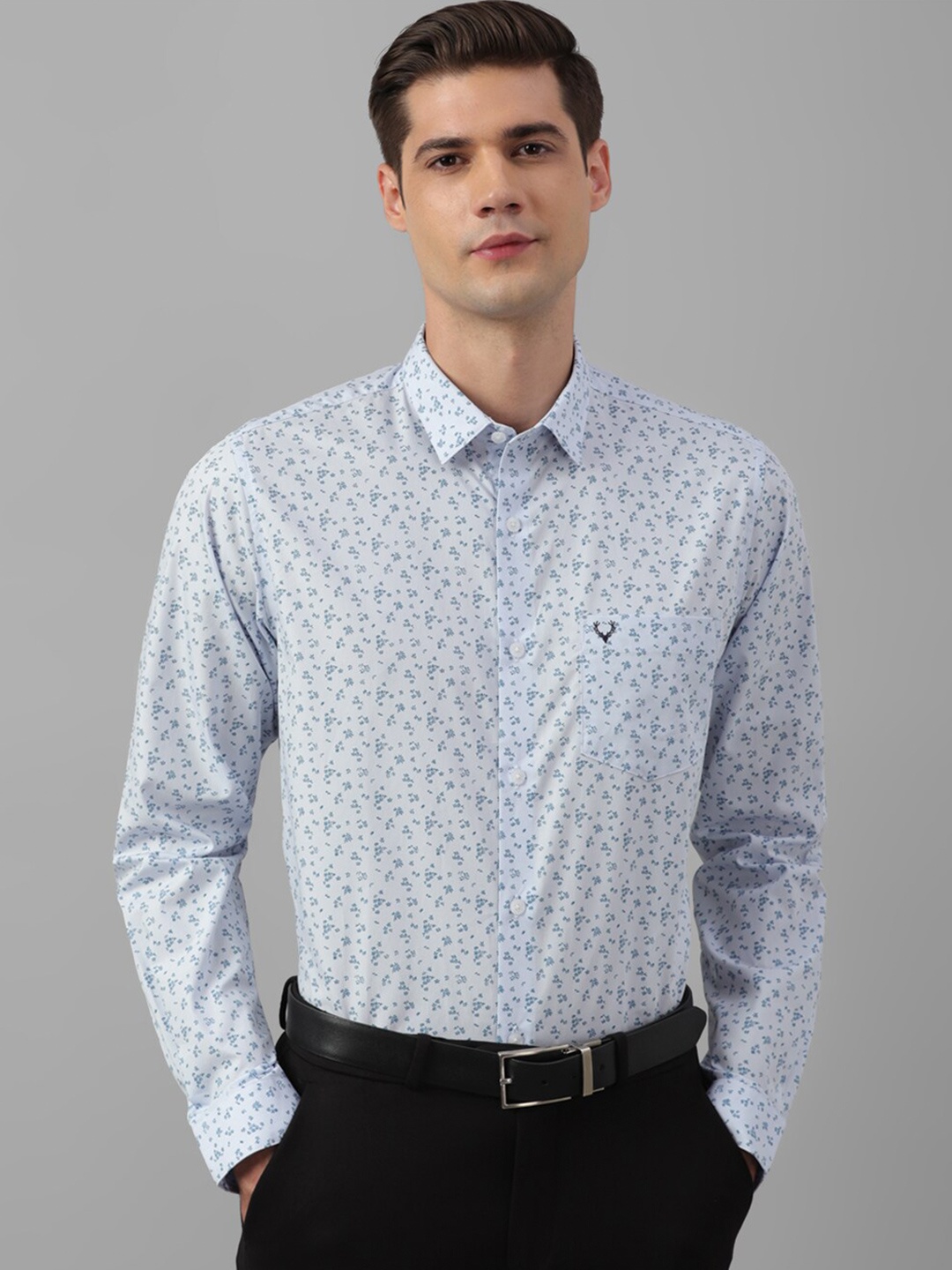 

Allen Solly Slim Fit Floral Printed Cotton Opaque Formal Shirt, Blue