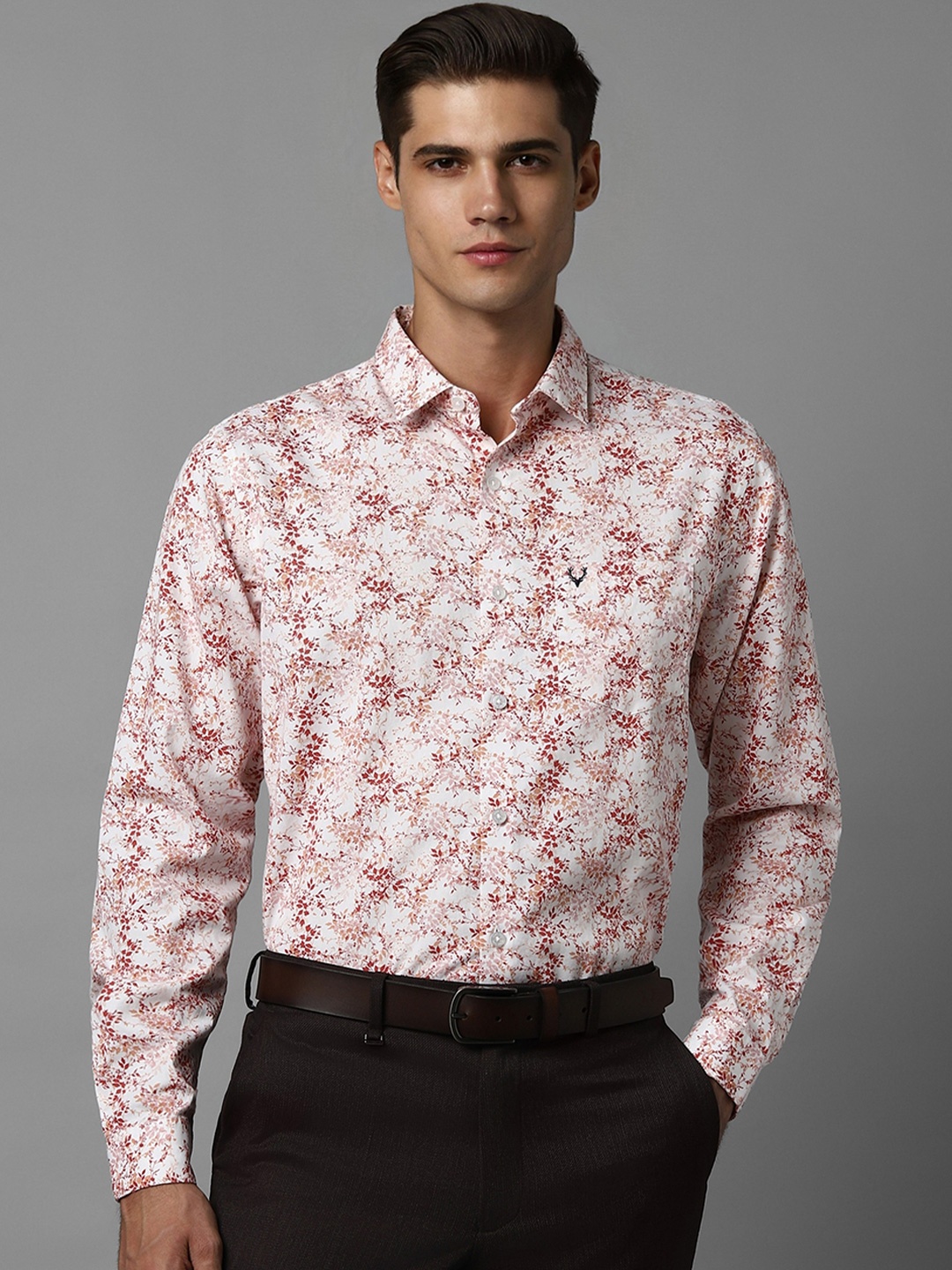 

Allen Solly Men Multicoloured Slim Fit Floral Opaque Printed Formal Shirt, Multi