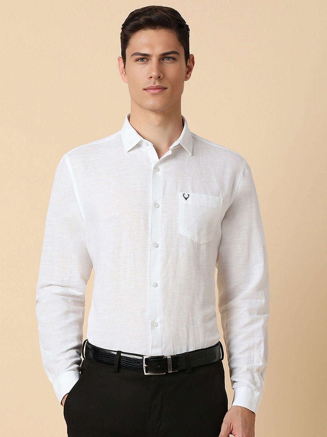 

Allen Solly Men White Slim Fit Opaque Formal Shirt