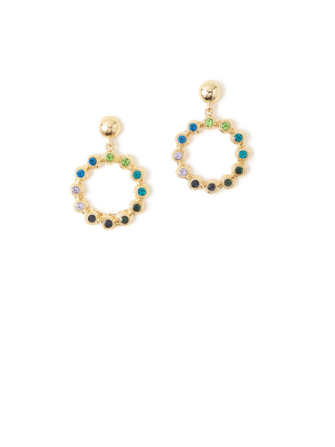 

Accessorize Stone-Studded Classic Drop Earrings, Gold
