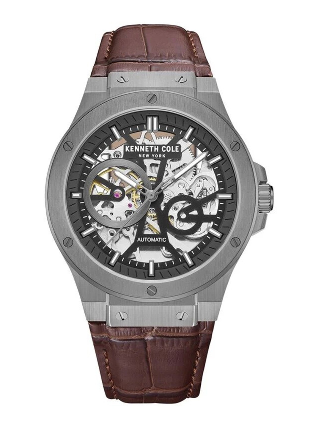 

Kenneth Cole New York Men Skeleton Dial Analogue Automatic Motion Watch KCWGE0033502MN, Grey