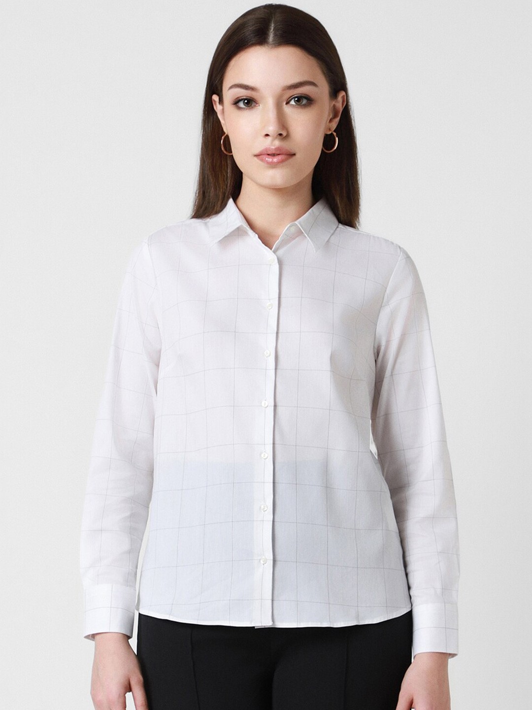 

Van Heusen Woman Checked Formal Shirt, White