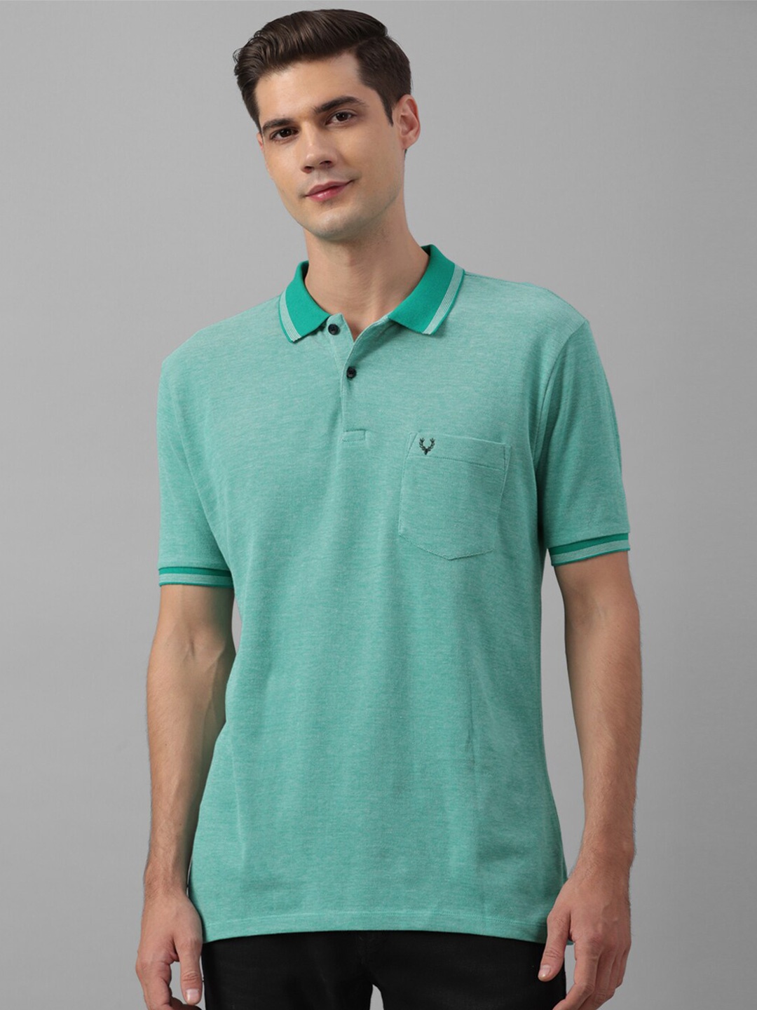 

Allen Solly Polo Collar Cotton T-shirt, Green