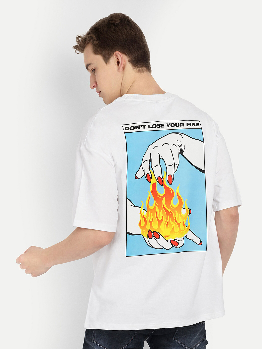 

BLURR Cotton Typography Printed Tshirt, White