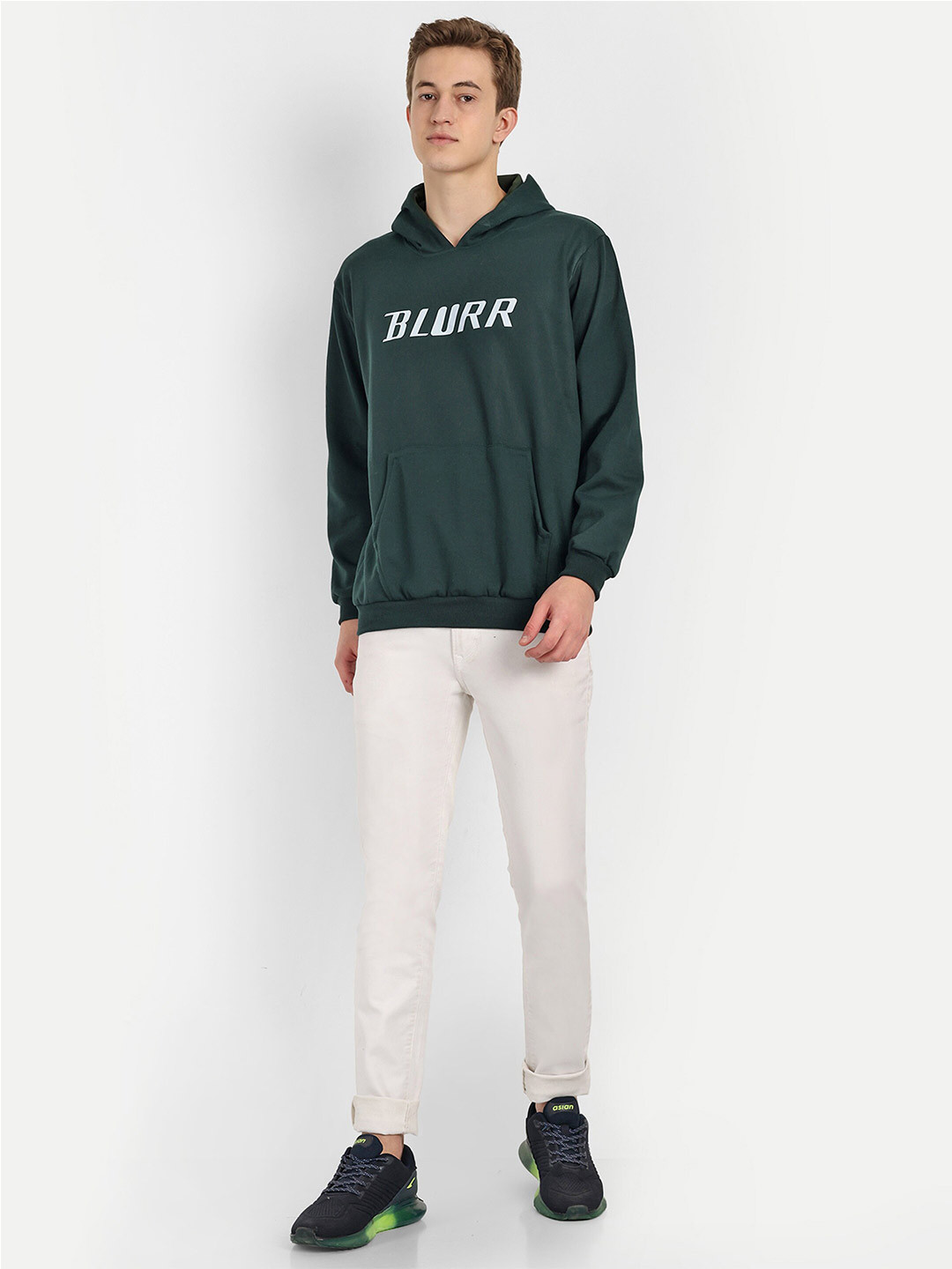 

BLURR Printed Hoodie Oversize Sweatshirt, Green