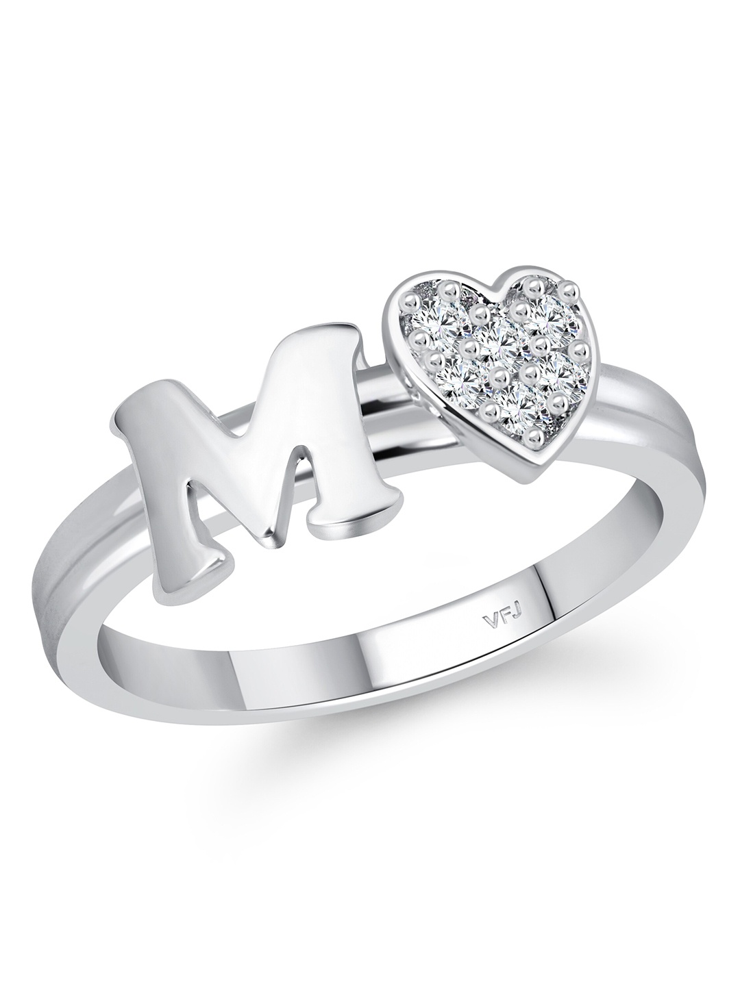 

Vighnaharta Rhodium-Plated Cubic Zirconia Studded Adjustable Finger Ring, Silver