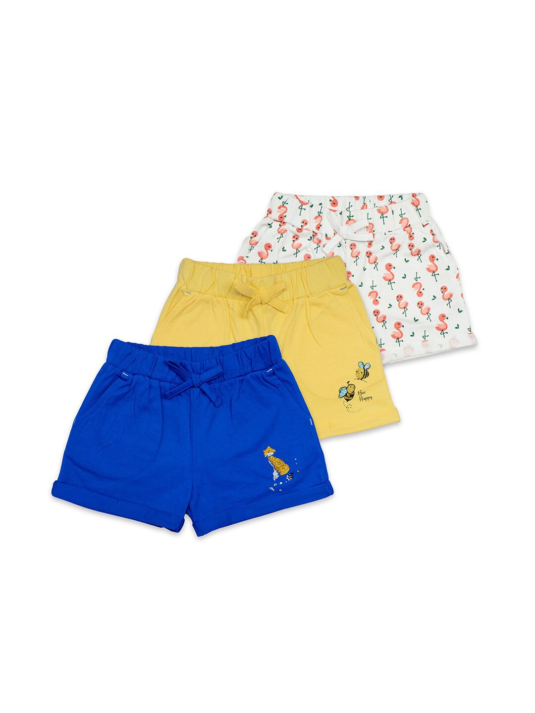

BAESD Girls Pack Of 3 Mid-Rise Cotton Shorts, Blue