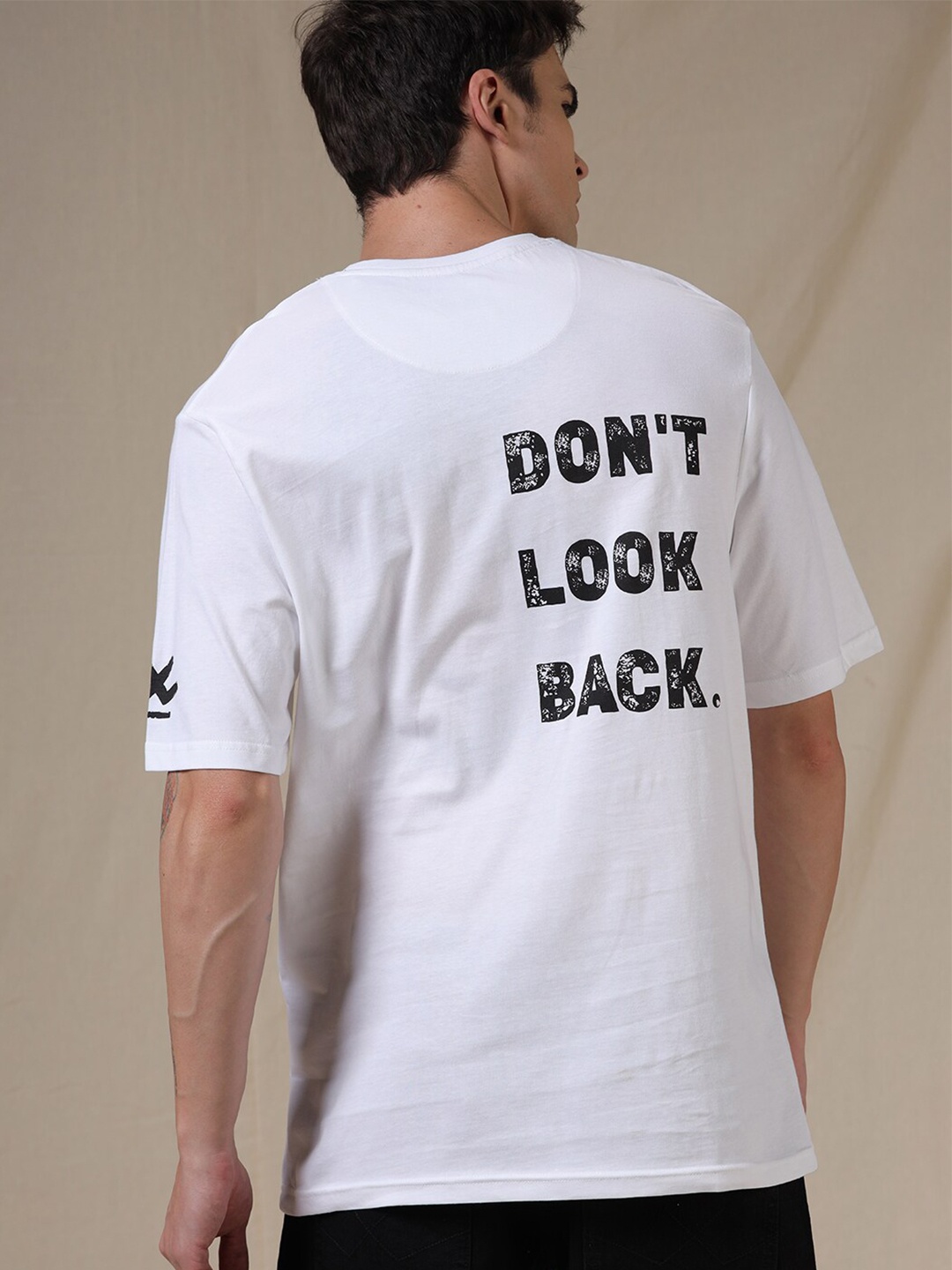 

WROGN Typography Printed Round Neck Short Sleeves Regular T-shirt, White