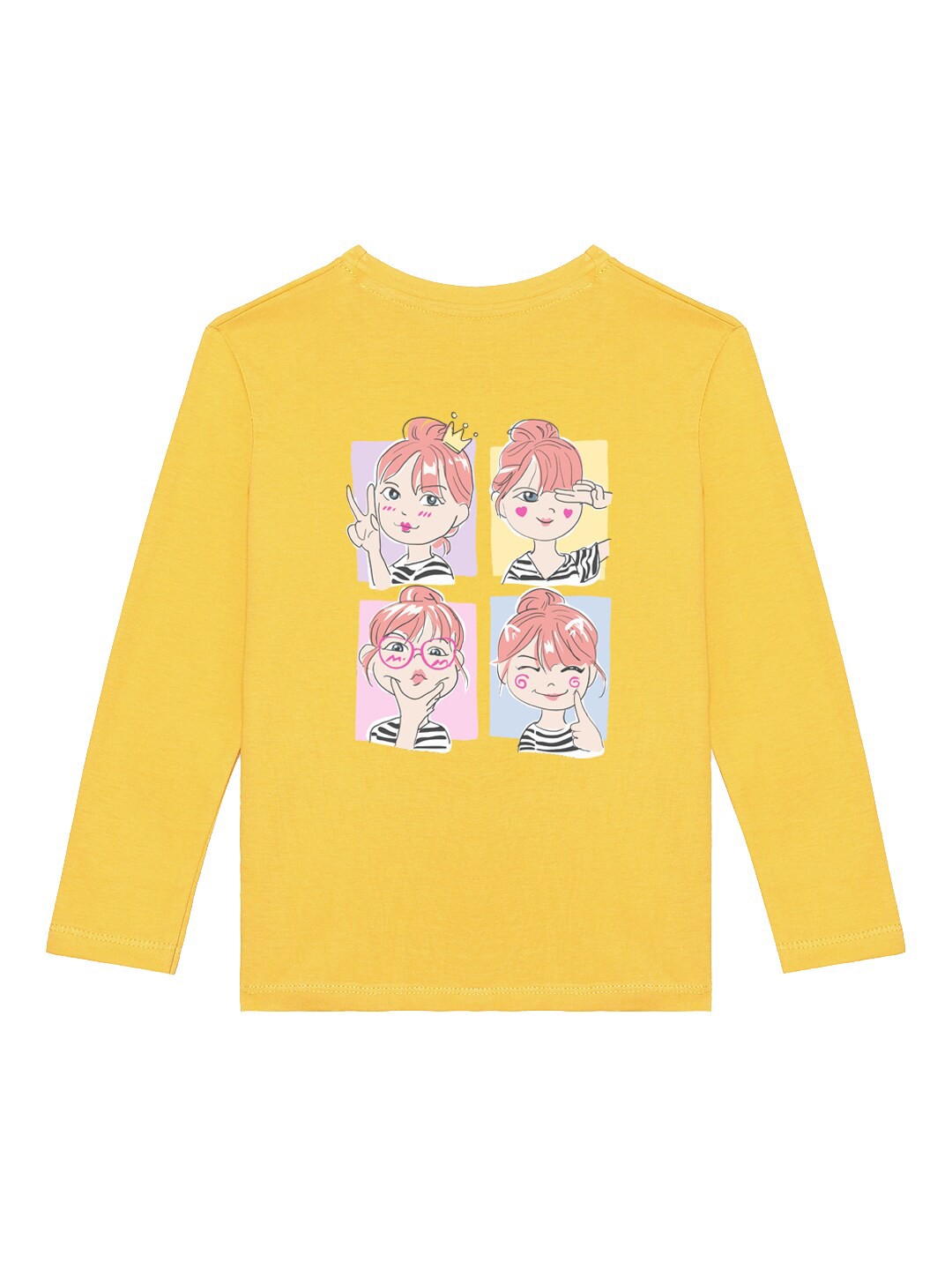 

BAESD Girls Printed Long Sleeves Cotton T-shirt, Yellow