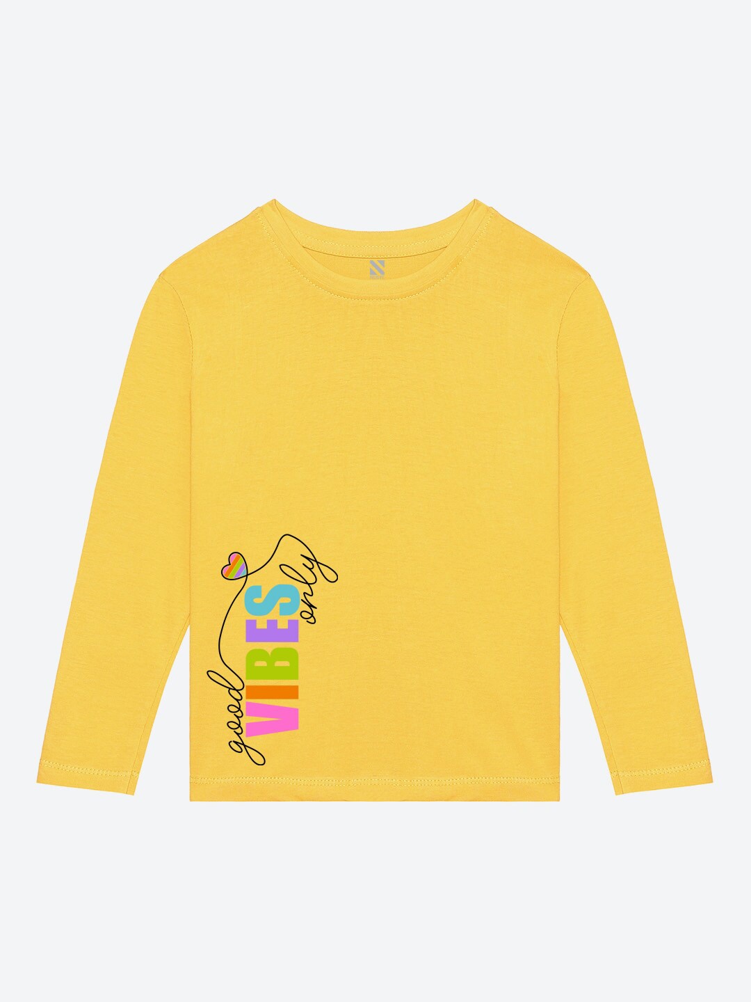 

BAESD Girls Printed Full Sleeves Cotton T-shirt, Yellow