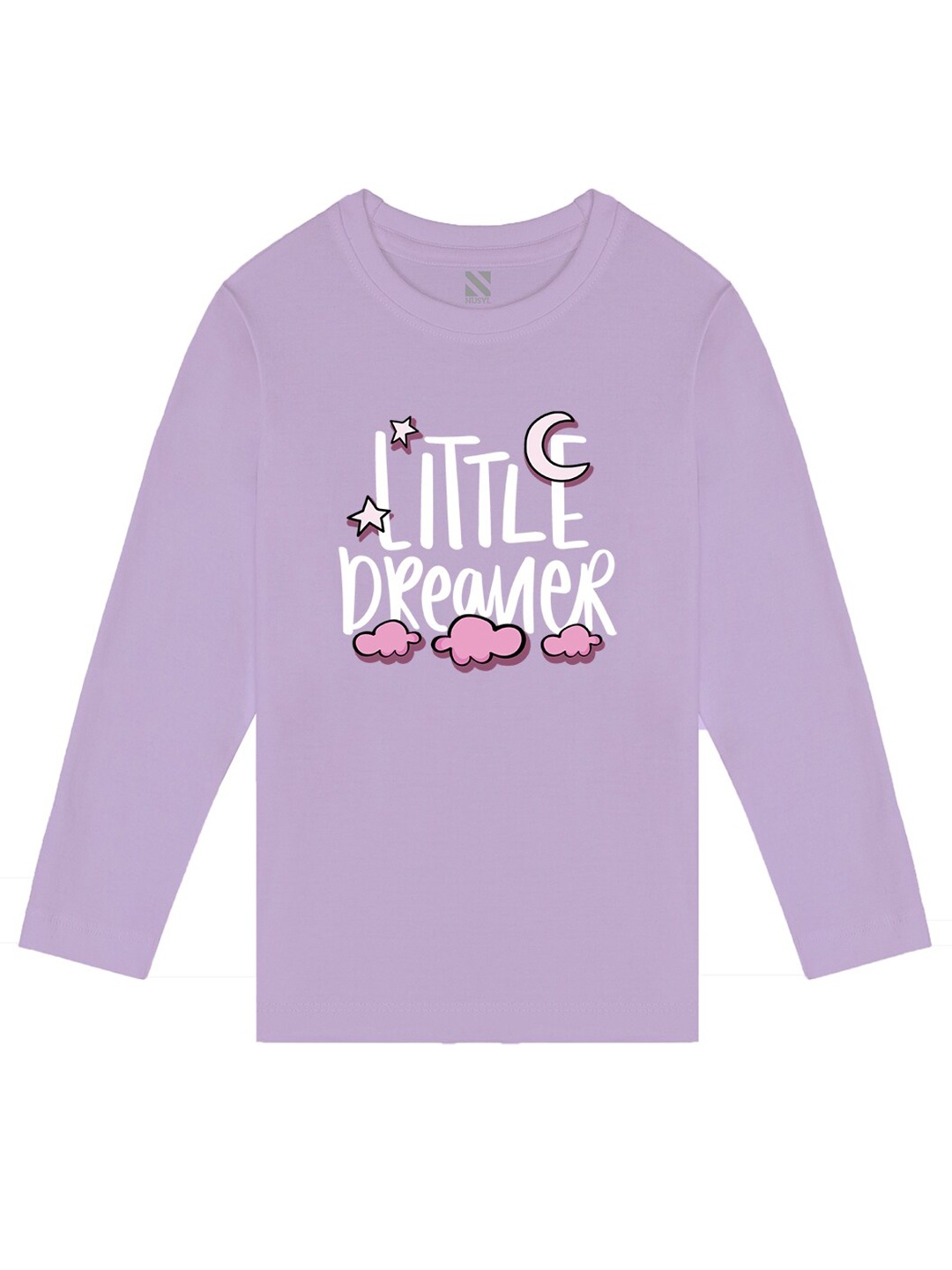 

BAESD Girls Typography Printed Round Neck Casual T-shirt, Purple
