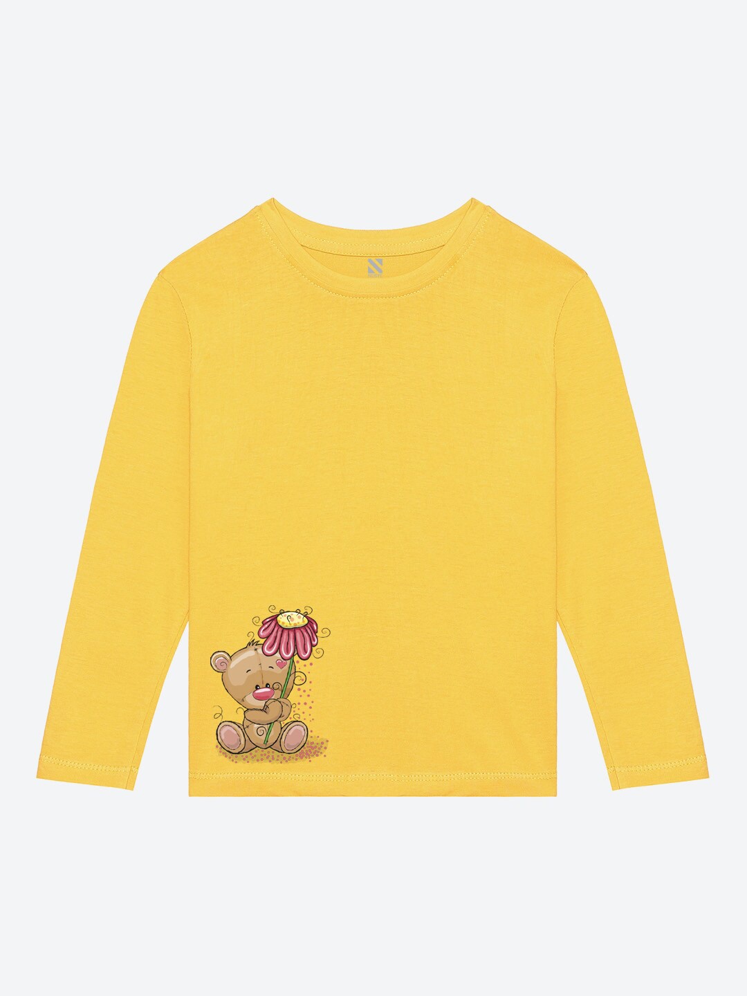 

BAESD Girls Round Neck Applique Casual T-shirt, Yellow
