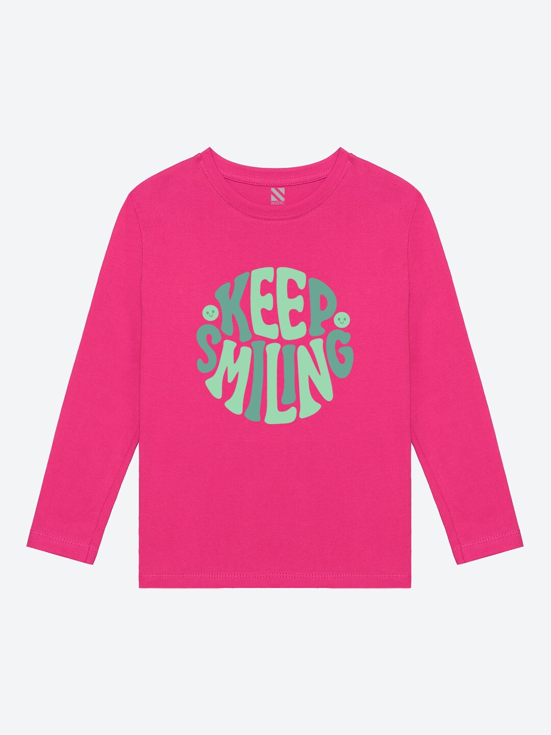 

BAESD Girls Typography Printed Round Neck Casual T-shirt, Pink