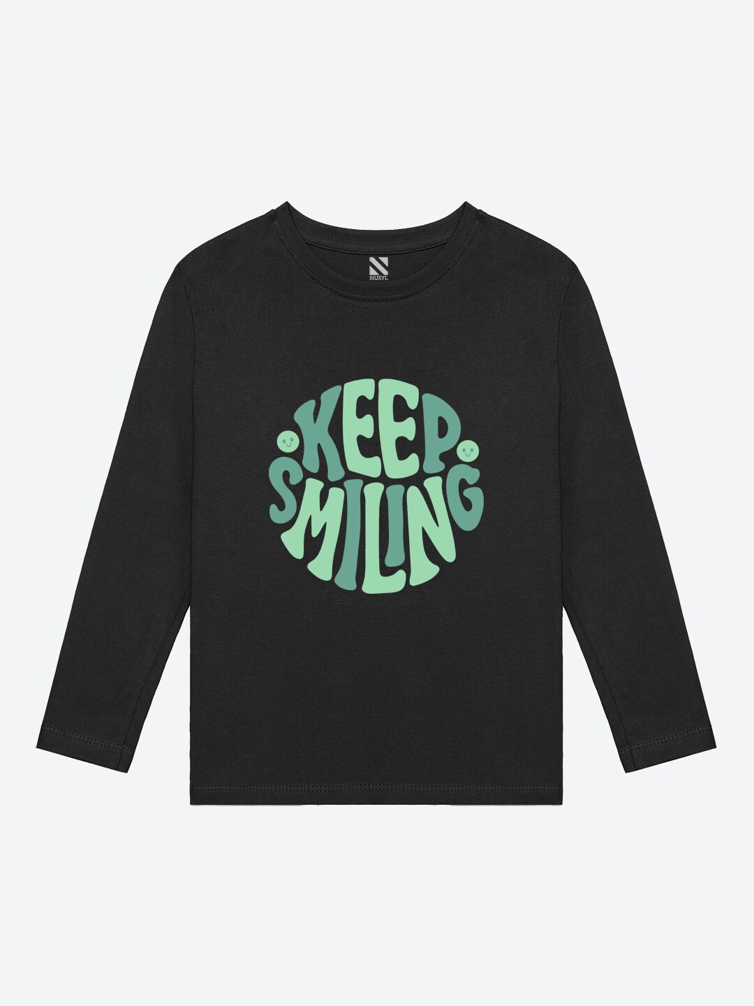

BAESD Girls Typography Printed Round Neck Casual T-shirt, Black