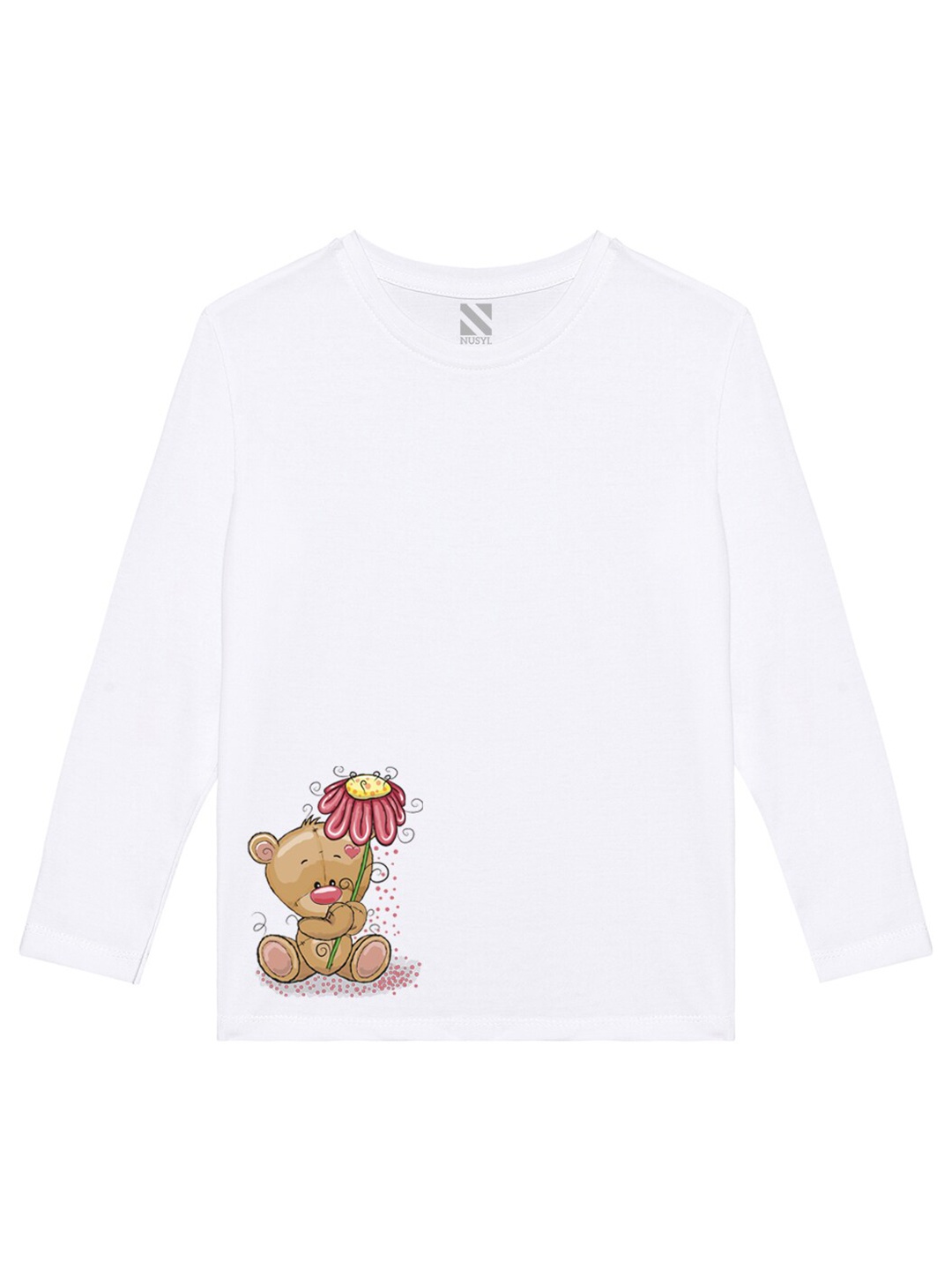 

BAESD Girls Graphic Round Neck Full Sleeves Regular Fit Cotton Casual T-shirt, White