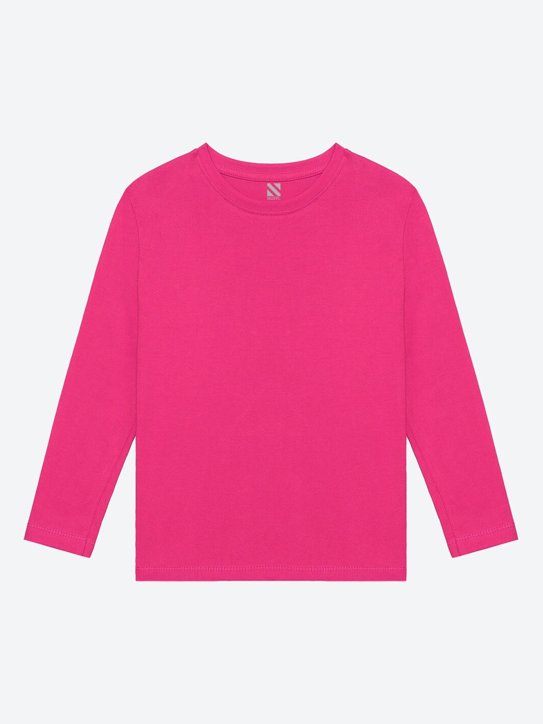BAESD Girls Round Neck Full Sleeves Cotton T-shirt, Pink
