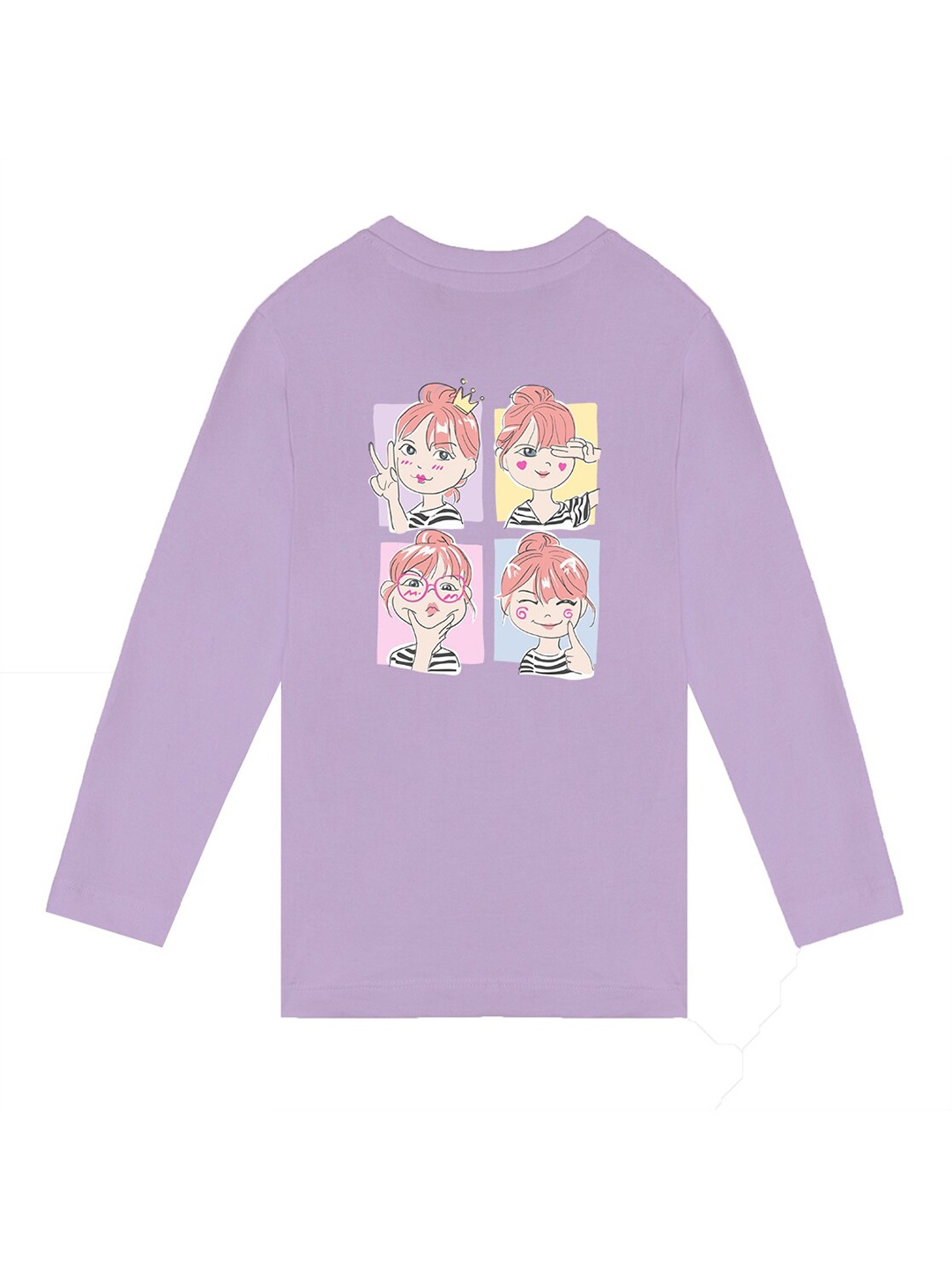 

BAESD Girls Long Sleeves Typography Cotton Casual T-shirt, Purple