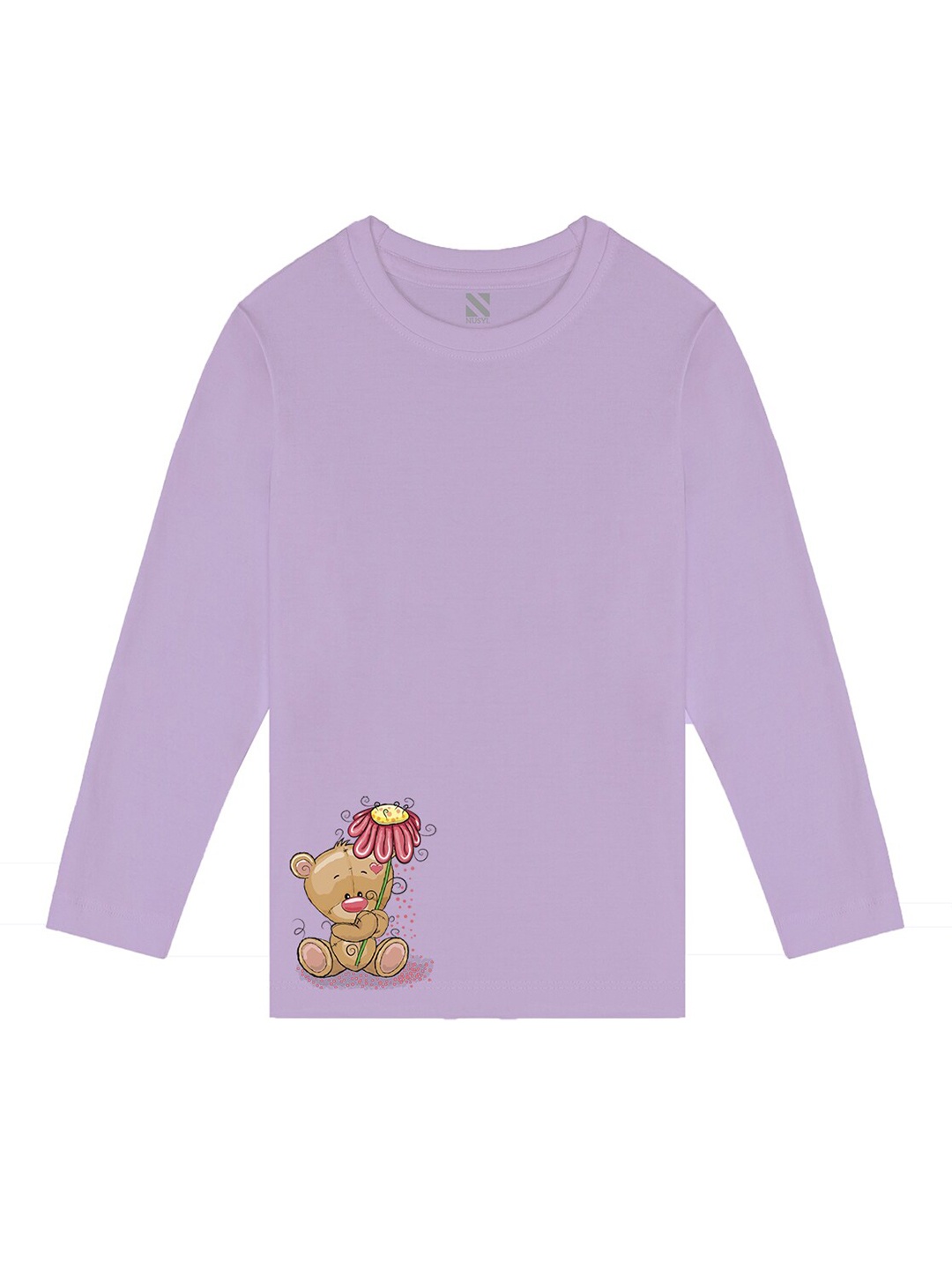 

BAESD Girls Printed Long Sleeves Cotton T-shirt, Purple