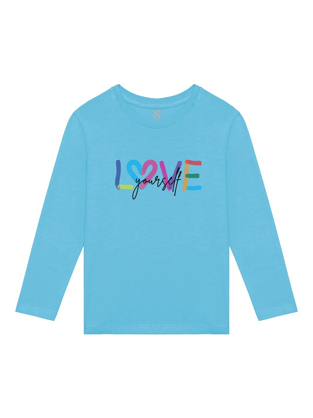 

BAESD Girls Long Sleeves Typography Printed Cotton Casual T-shirt, Blue