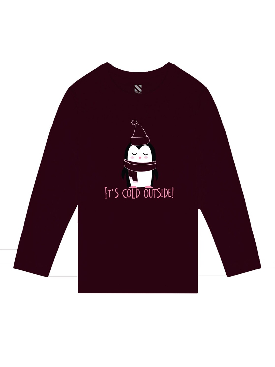 

BAESD Girls Typography Cotton Round Neck Regular T-shirt, Maroon