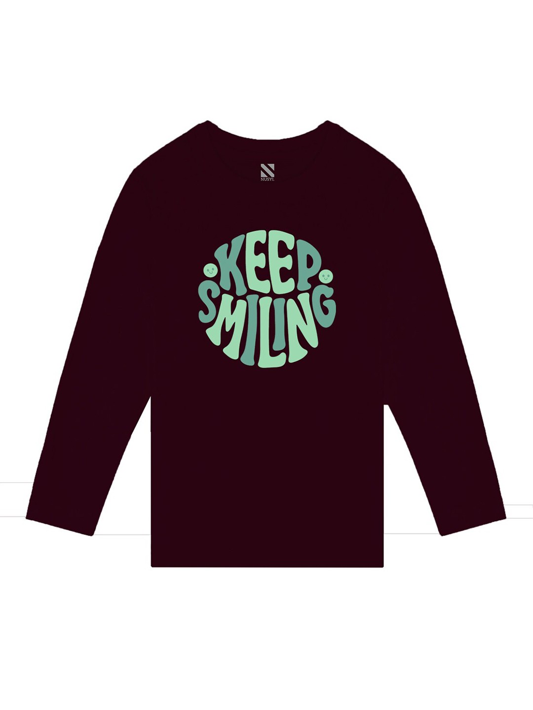 

BAESD Girls Long Sleeves Round Neck Typography Printed Cotton Casual T-shirt, Maroon