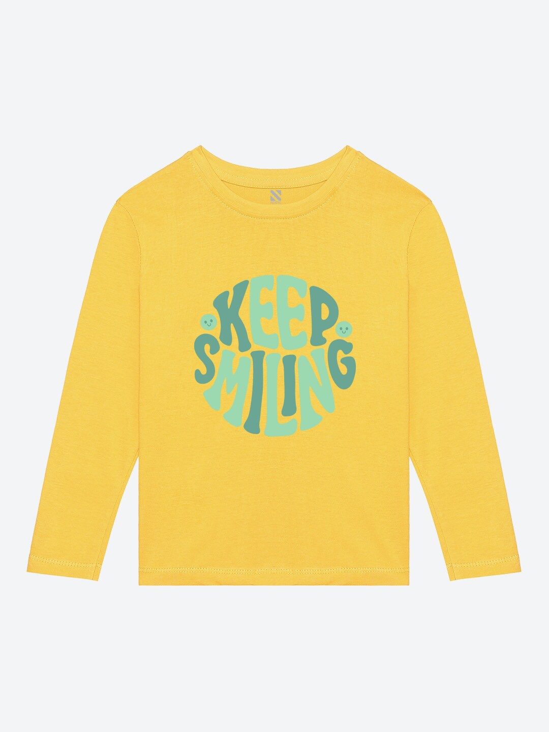 

BAESD Girls Long Sleeves Typography Printed Cotton Casual T-shirt, Yellow